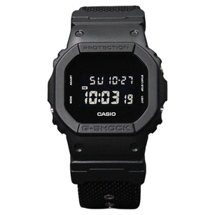 卡西欧手表男款休闲防水运动学生数显小方块男表DW-5600BB/5600E