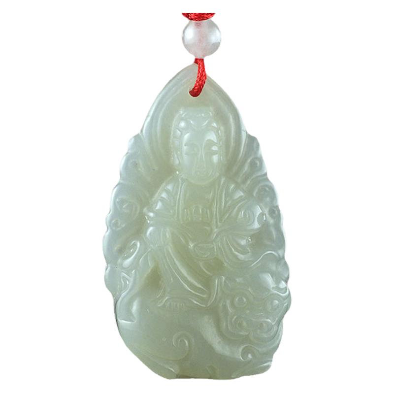 祥安阁本命佛吊白玉文殊菩萨项坠