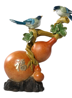 北将葫芦摆件客厅纯黄铜玄关招财