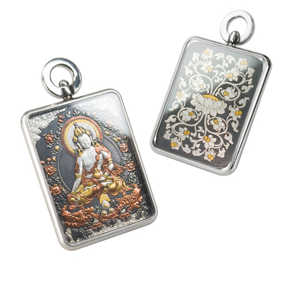 巴赫铁翦金工艺吊坠地藏菩萨唐卡