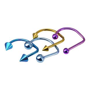 rock boilF136钛合金唇钉D形内螺纹植入级女耳环唇环穿孔穿刺饰品