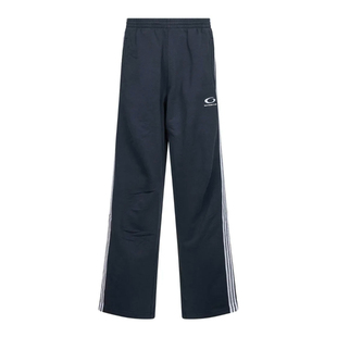 BMC高克重Loop圆环刺绣五条杠条纹卫裤宽松简约长裤运动裤pp同款