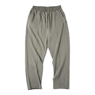 马登工装复古重磅针织卫裤锥形裤运动灰色垂感休闲长裤松紧腰男春