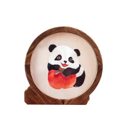 苏绣熊猫非遗刺绣高端特色送老外