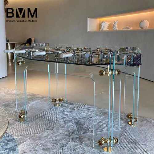 bvm透明钢化水晶玻璃桌上足球机亚克力标准成人高端桌上足球台