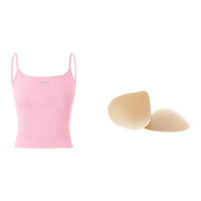 糖果色基础吊带背心女夏自带胸垫