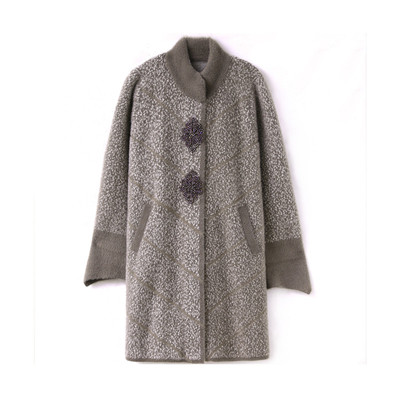 恒源祥水貂绒保暖毛呢大衣