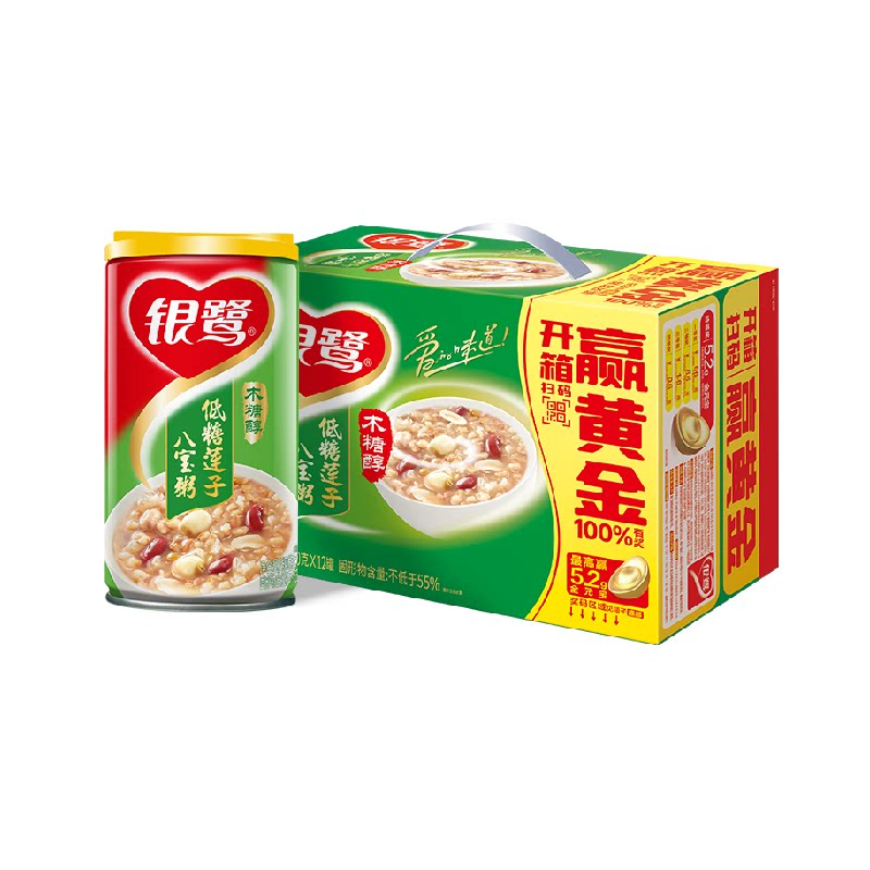 银鹭八宝粥低糖莲子粥360g*12整箱速食粥送礼佳选