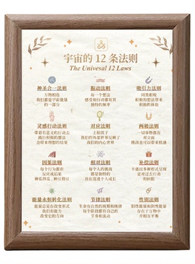 宇宙12条吸引力显化法则相框摆件