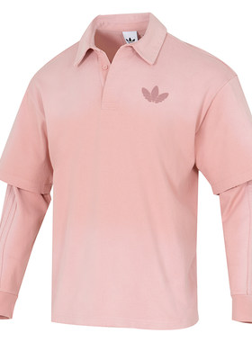 阿迪达斯（adidas）三叶草男装2026春款粉运动服假两件polo衫长袖
