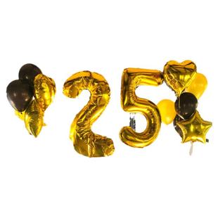 银色数字气球40寸拍照道具毕业照高级场景布置数字球金色生日装饰