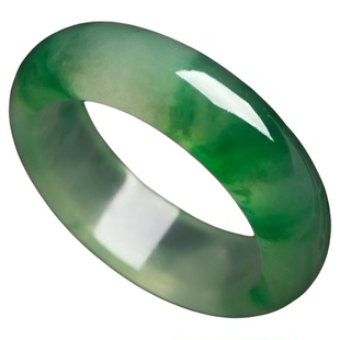 玉石冰种戒指 阳绿色 飘花玉石玉戒 男 女款飘绿指环 尾戒扳指