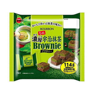 日本进口零食布尔本浓厚黑巧克力豆夹心方块布朗尼低卡抹茶味蛋糕
