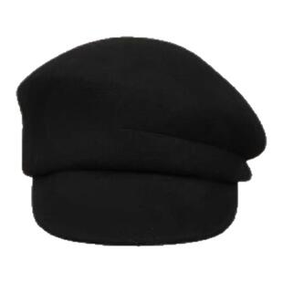 日系复古羊毛黑色文艺贝雷帽子女秋冬显脸小鸭舌帽网红法式八角帽