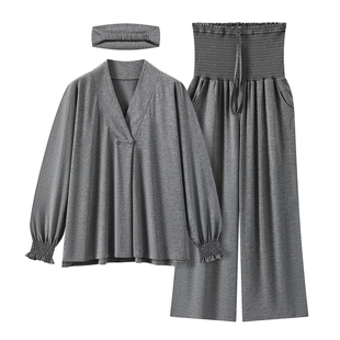 带头巾莫代尔竹纤维月子服春夏季薄款产后孕妇睡衣哺乳家居服透气