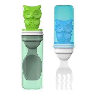 韩国爱迪生Edison便携婴幼儿卡通叉勺套装 宝宝勺子叉子训练勺