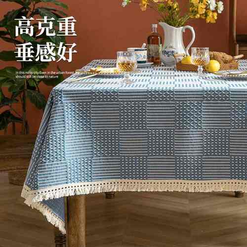 北欧风加厚仿棉麻餐桌垫烫防滑茶几布防书桌方形台布电视柜装饰布