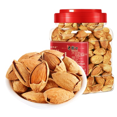 老街口巴旦木250g大杏仁每日坚果干果扁桃仁罐装孕妇休闲零食新货