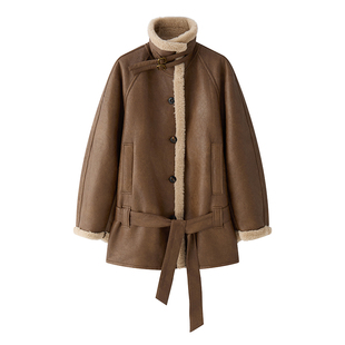 DID DAILY:ALMA 环保皮毛一体中古低腰线多穿外套25冬新品