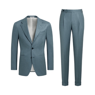 奥莱SUITSUPPLY中蓝色羊毛西服商务男士西装套装四季款