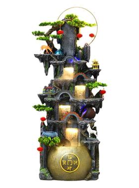 循环办公室日进斗金假山流水喷泉