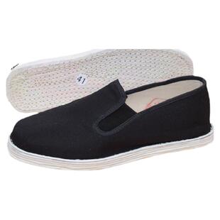 老新款不系带北京布鞋男布底鞋黑色休闲平跟夏季养脚透气办公室鞋