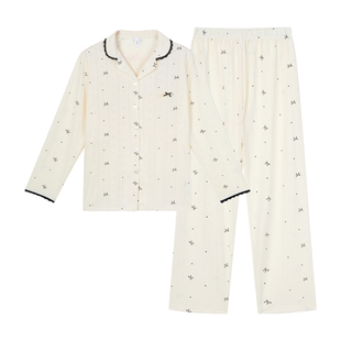 香蜜闺秀26103032新款女士家居服柔美棉质长袖套装(带杯垫)