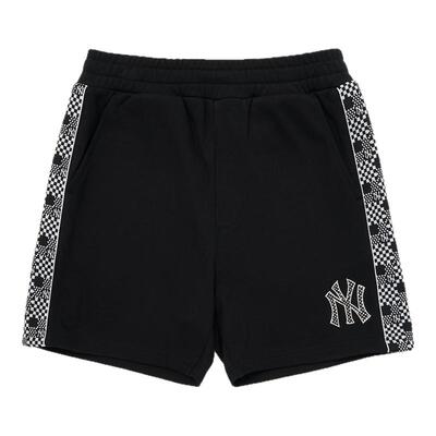 MLB休闲宽松棋盘格短裤刺绣