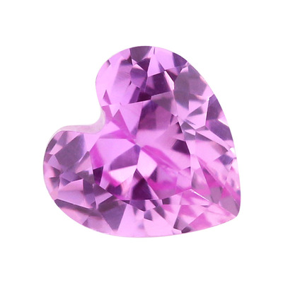 桃心形2#粉红色刚玉戒面裸石 心形合成红宝石红刚玉耳钉耳坠主石