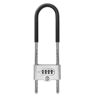 玻璃门锁店面商铺摩托车推拉双门密码U型挂锁防水加长插U形防盗锁