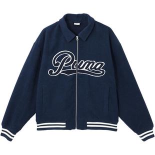 运动灯芯绒棒球服男加绒复古翻领夹克外套630949彪马puma官方奥莱