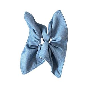 韩系牛仔布艺方巾发圈女半扎头发绳时尚头绳高弹力皮筋大肠圈皮套