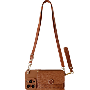 简约纯色四叶草皮质零钱卡包16plus适用苹果17promax手机壳包包款斜挎iphoneAir可放卡15/13手提12挂绳14女款