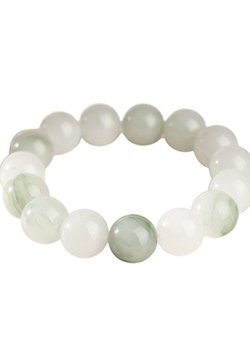 石方界石英质玉天山翠手串女款精致圆润时尚百搭手链饰品情侣手饰