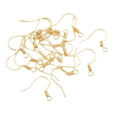 可串珠半圆形diy保色耳挂14K包金