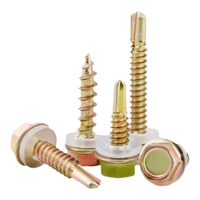 外六角钻尾丝燕尾自钻螺丝自攻自转彩钢瓦钉罗丝带垫螺钉尾钉