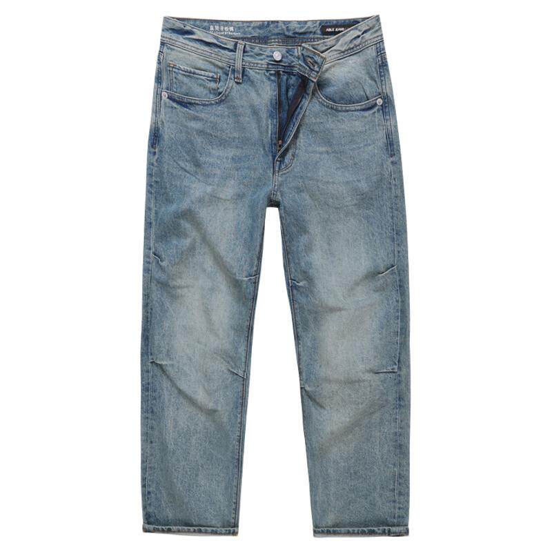 ABLEJEANS天青色直筒滑板牛仔裤