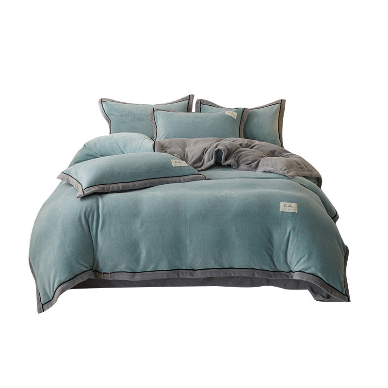 加厚牛奶绒四件套2024新款冬季法兰绒床上用品床单被罩双面加绒