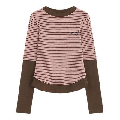 Bobbybeck美式复古条纹打底衫