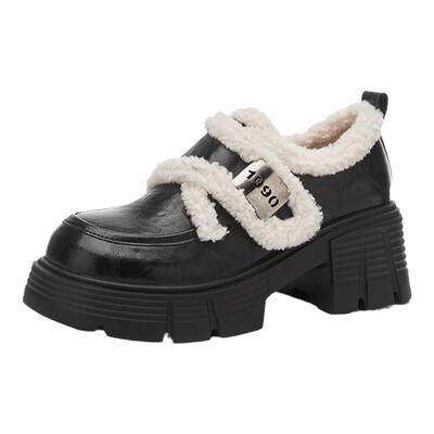 达芙妮棉鞋秋冬新款厚底增高