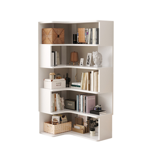 实木转角书架墙角柜客厅卧室拐角落地置物架家用学生书柜收纳架