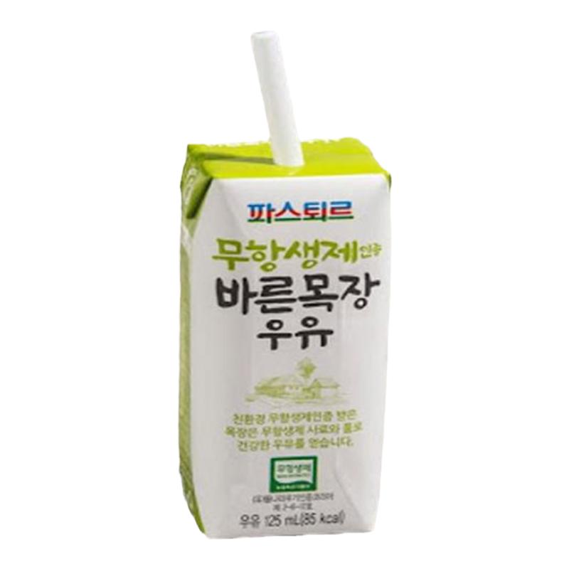 韩国进口 乐天帕斯特牧场牛奶香蕉草莓味乳酸菌饮料 125ml*4盒/组