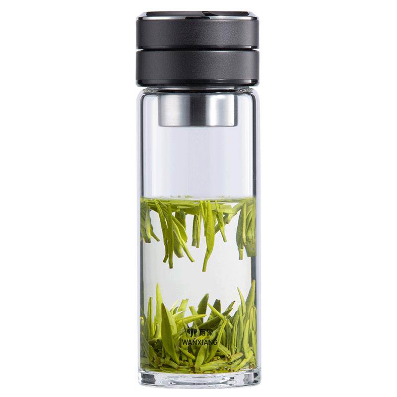 万象单层高硼硅茶水分离玻璃杯