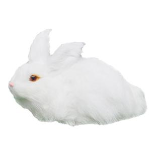 仿真兔子真皮动物模型儿童玩具嫦娥玉兔拍摄道具场景橱窗摆件标本