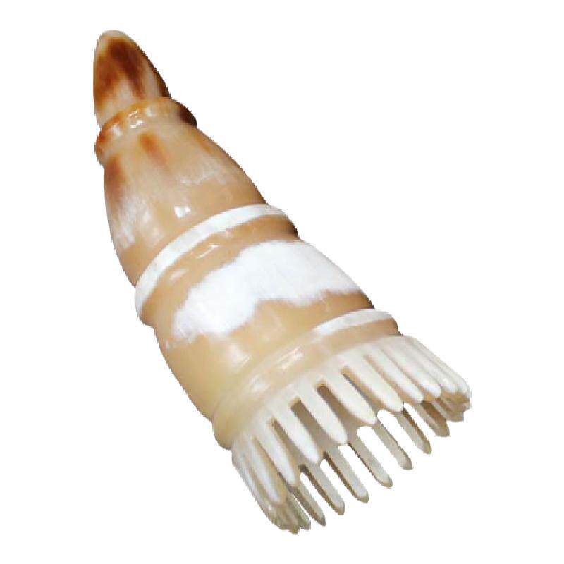 纯天然圆形手工洗头刷白水牛角