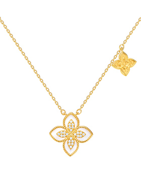 MITHAOL金菱星缀项链女款2026新款爆款白贝母四叶草锁骨链女饰品