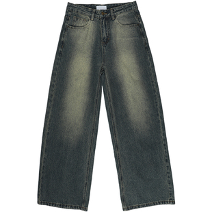 TR HOMME 2026春季美式复古水洗阔腿牛仔裤男宽松高品质A字长裤