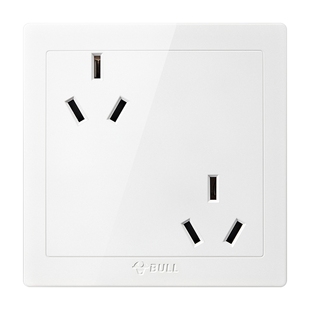 公牛六孔插座16a大功率双三孔斜6孔家用暗装10安开关电源面板一体