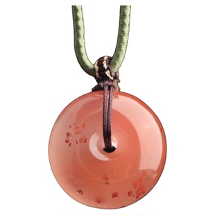 梵峙21.5南红玛瑙冰飘草花平安扣面包扣川料原矿送证书