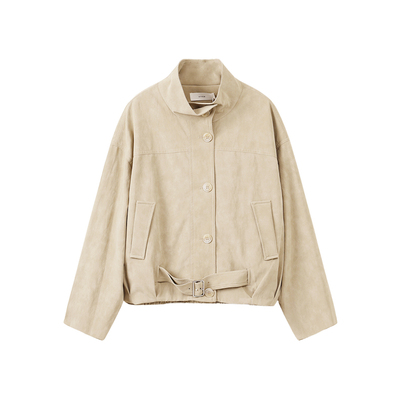 西町村屋韩系立领皮衣女装2026春季新款休闲感短款外套XHBA10690